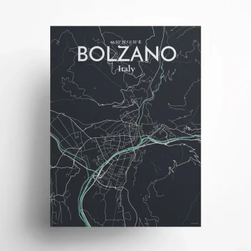 Bolzano city map poster in Dream of size 18" x 24"