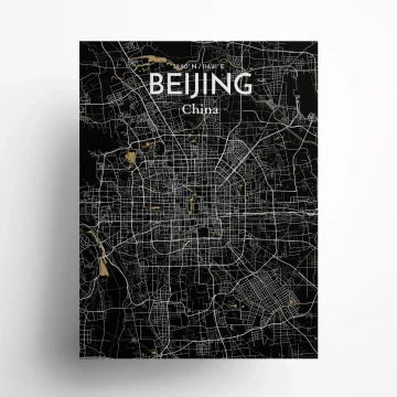 Beijing city map poster in Luxe of size 18" x 24" by OurPoster.com
