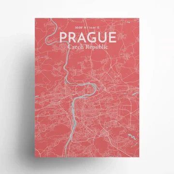 Prague city map poster in Maritime of size 18" x 24" by OurPoster.com