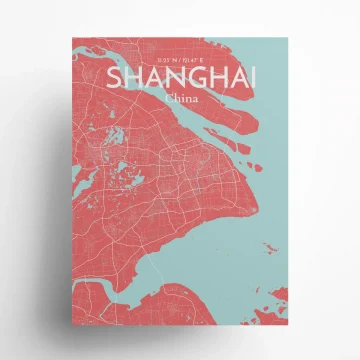 Shanghai city map poster in Maritime of size 18" x 24" by OurPoster.com