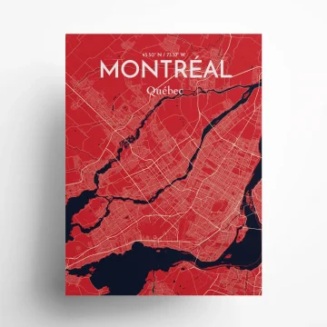 Montreal city map poster in Nautical of size 18" x 24" by OurPoster.com