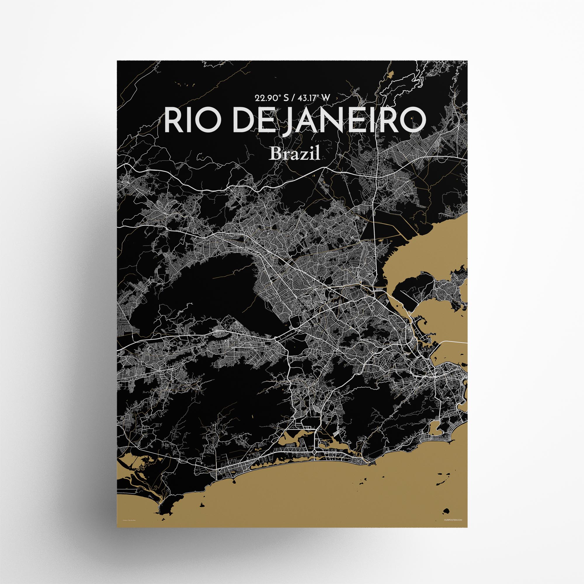 Rio De Janeiro City Map Art Print Wall Decor Ourposter Com