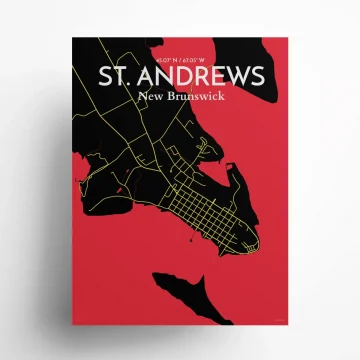 St. Andrews city map poster in Contrast of size 18" x 24" by OurPoster.com
