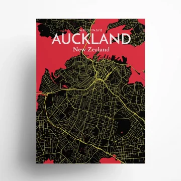 Auckland city map poster in Contrast of size 18" x 24" by OurPoster.com