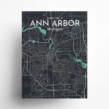 Ann Arbor city map poster in Dream of size 18" x 24" by OurPoster.com