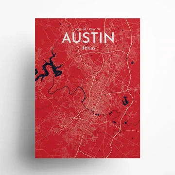 Austin city map poster in Nautical of size 18" x 24" by OurPoster.com