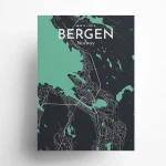 Bergen city map poster in Dream of size 50cm x 70cm by OurPoster.com