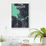 Bergen city map poster in Dream of size 50cm x 70cm by OurPoster.com