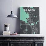 Bergen city map poster in Dream of size 50cm x 70cm by OurPoster.com