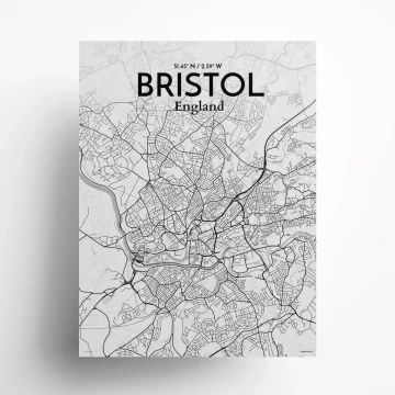 Bristol city map poster in Tones of size 18" x 24" by OurPoster.com