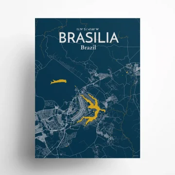 Brasilia city map poster in Amuse of size 18" x 24" by OurPoster.com