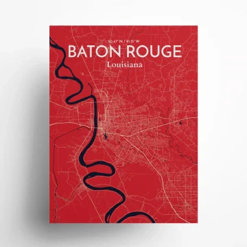 Baton Rouge city map poster in Nautical of size 18" x 24" by OurPoster.com