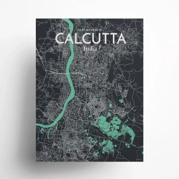 Calcutta city map poster in Dream of size 18" x 24" by OurPoster.com