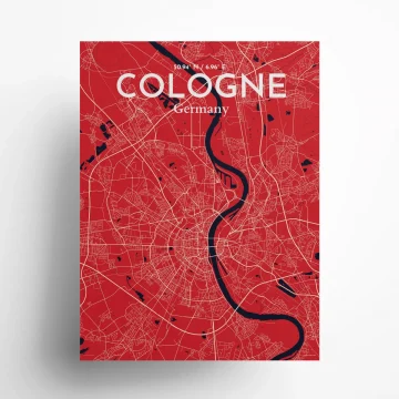 Cologne city map poster in Nautical of size 18" x 24" by OurPoster.com