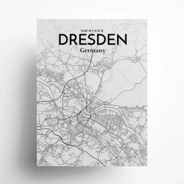 Dresden city map poster in Tones of size 18" x 24" by OurPoster.com