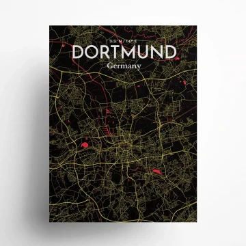 Dortmund city map poster in Contrast of size 18" x 24" by OurPoster.com