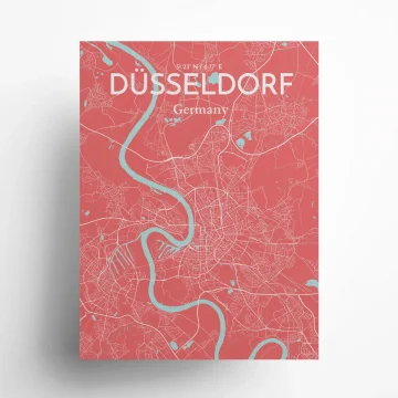Dusseldorf city map poster in Maritime of size 18" x 24" by OurPoster.com