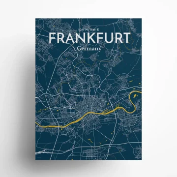 Frankfurt city map poster in Amuse of size 18" x 24" by OurPoster.com