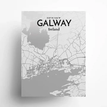 Galway city map poster in Tones of size 18" x 24" by OurPoster.com