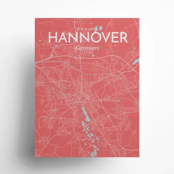 Hannover city map poster in Maritime of size 18" x 24" by OurPoster.com