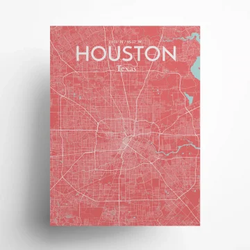 Houston city map poster in Maritime of size 18" x 24" by OurPoster.com