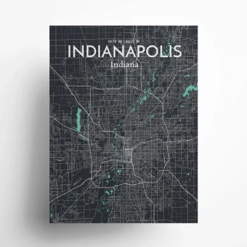 Indianapolis city map poster in Dream of size 18" x 24" by OurPoster.com