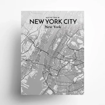 New York City city map poster in Tones of size 18" x 24" by OurPoster.com