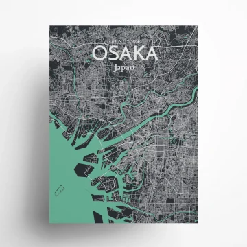 Osaka city map poster in Dream of size 18" x 24" by OurPoster.com