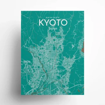 Kyoto city map poster in Nature of size 18" x 24" by OurPoster.com