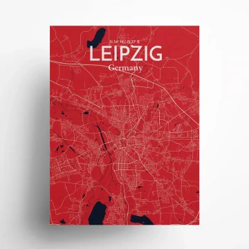 Leipzig city map poster in Nautical of size 18" x 24" by OurPoster.com