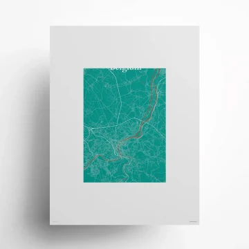Liege city map poster in Nature of size 18" x 24"