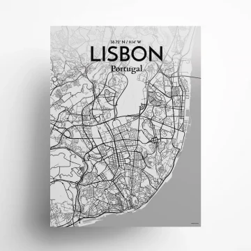 Lisbon city map poster in Tones of size 18" x 24" by OurPoster.com