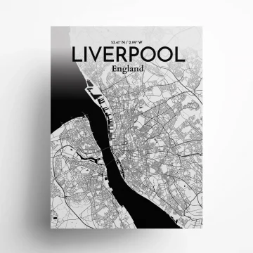Liverpool city map poster in Ink of size 18" x 24" by OurPoster.com