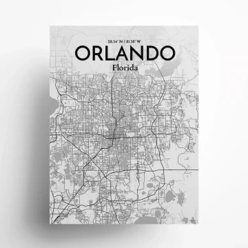 Orlando city map poster in Tones of size 18" x 24" by OurPoster.com