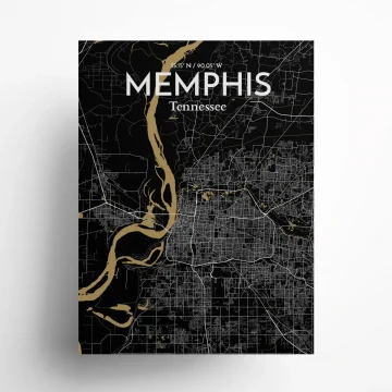 Memphis city map poster in Luxe of size 18" x 24" by OurPoster.com