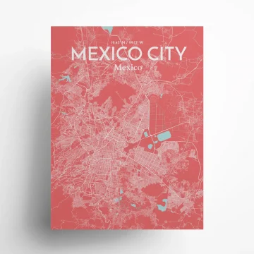 Mexico City city map poster in Maritime of size 18" x 24" by OurPoster.com