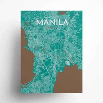 Manila city map poster in Nature of size 18" x 24" by OurPoster.com