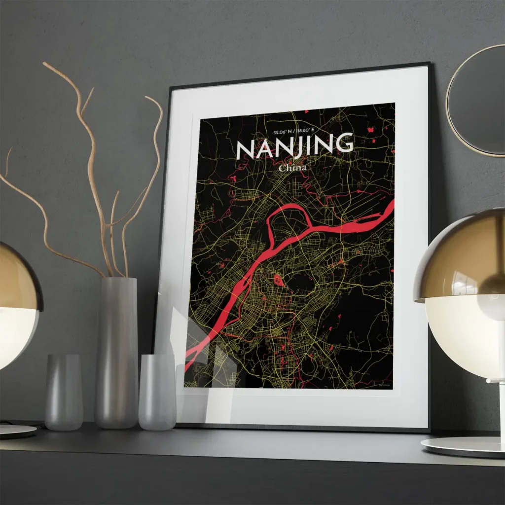 Nanjing city map poster in Contrast of size 50cm x 70cm by OurPoster.com