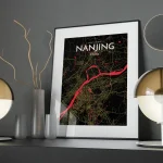 Nanjing city map poster in Contrast of size 50cm x 70cm by OurPoster.com