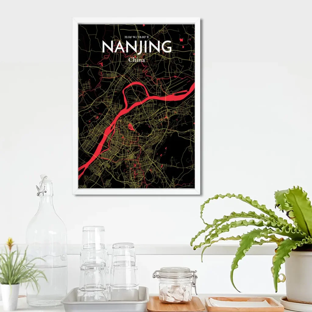 Nanjing city map poster in Contrast of size 50cm x 70cm by OurPoster.com