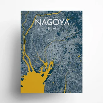 Nagoya city map poster in Amuse of size 18" x 24" by OurPoster.com