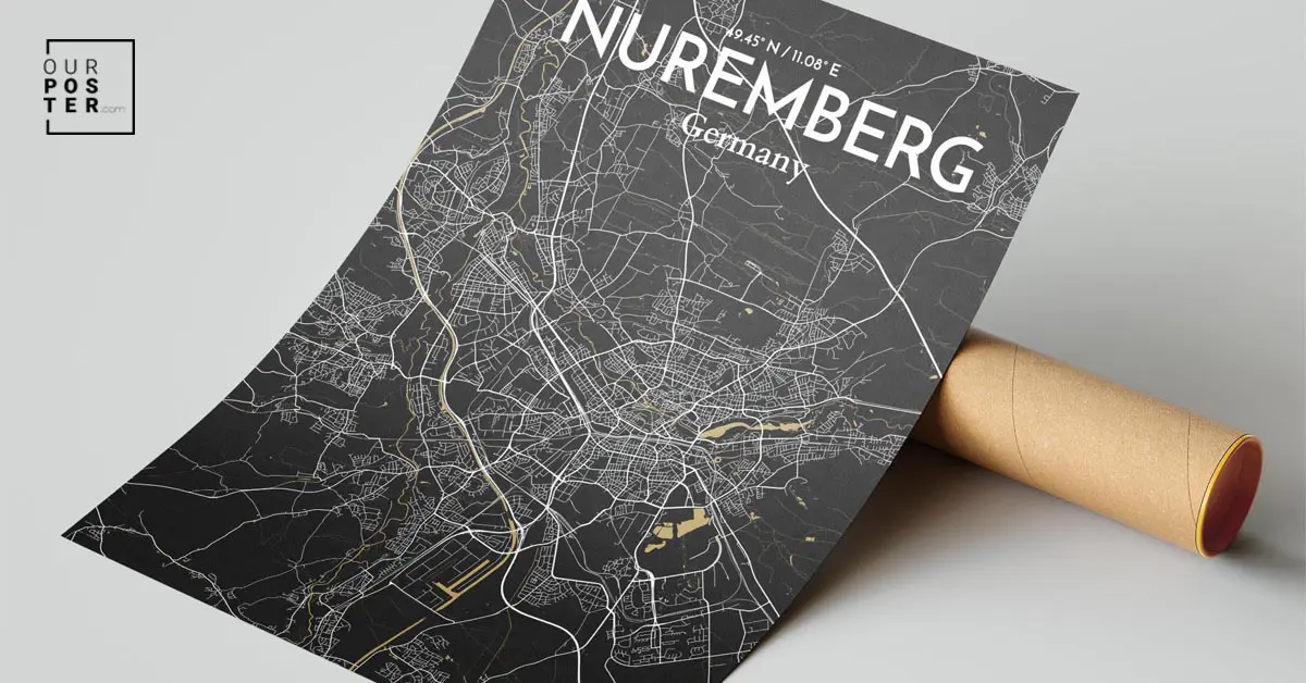 Neuremberg Map Nuremberg City Map, Art Print, Wall Decor - OurPoster.com