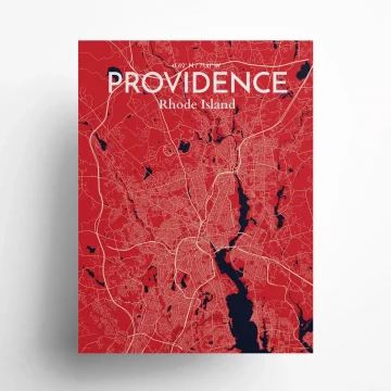 Providence city map poster in Nautical of size 18" x 24" by OurPoster.com
