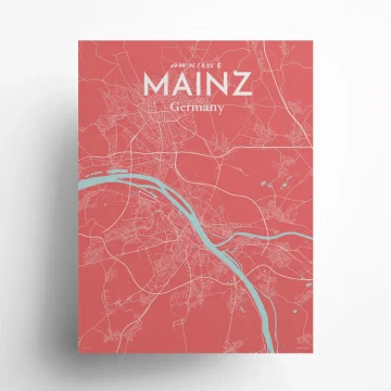 Mainz city map poster in Maritime of size 18" x 24" by OurPoster.com