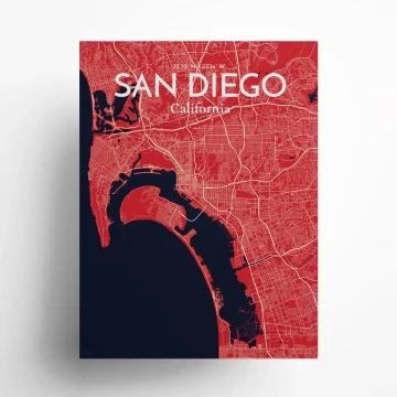 San Diego city map poster in Nautical of size 18" x 24" by OurPoster.com
