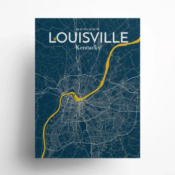 Louisville city map poster in Amuse of size 18" x 24" by OurPoster.com