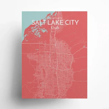 Salt Lake City city map poster in Maritime of size 18" x 24" by OurPoster.com