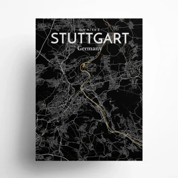 Stuttgart city map poster in Luxe of size 18" x 24" by OurPoster.com