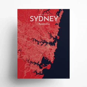 Sydney city map poster in Nautical of size 18" x 24" by OurPoster.com