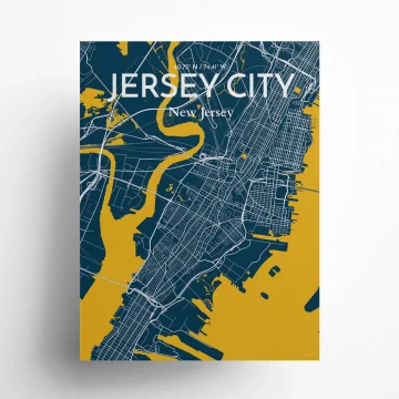 Jersey City city map poster in Amuse of size 18" x 24" by OurPoster.com
